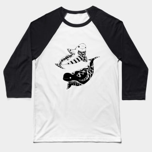 beluga twins in ocean pattern ecopop Baseball T-Shirt